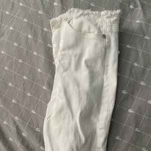 Maniere De Voir white jeans with bum distress